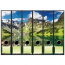 6 Ordnerrücken Motiv-Aufkleber BERGLANDSCHAFT