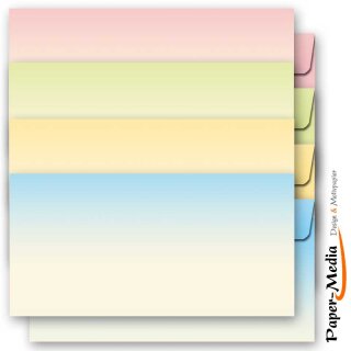 Farbverlauf Briefumschläge - 4 x 5 (20 St.) DIN LANG (ohne Fenster)