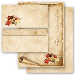ALTES WEIHNACHTSPAPIER - 40-tlg. Motiv-Briefpapier-Set...