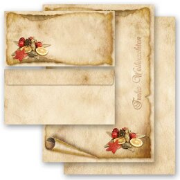 ALTES WEIHNACHTSPAPIER - 40-tlg. Motiv-Briefpapier-Set...