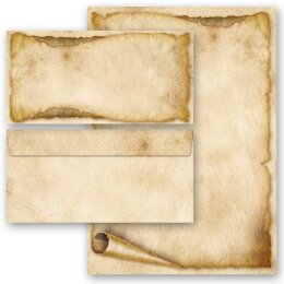 200-tlg. Motiv-Briefpapier-Set ALTE PAPIERROLLE (Variante B)