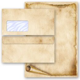 40-tlg. Motiv-Briefpapier-Set ALTE PAPIERROLLE (Variante A)