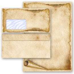 40-tlg. Motiv-Briefpapier-Set ALTE PAPIERROLLE (Variante B)