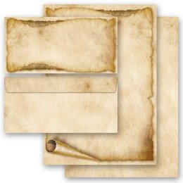 ALTE PAPIERROLLE - 100-tlg. Motiv-Briefpapier-Set...