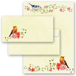 200-tlg. Motiv-Briefpapier-Set VOGELGEZWITSCHER