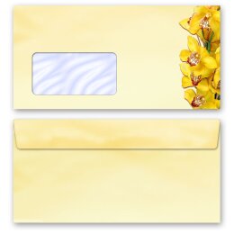 Motiv-Briefpapier-Sets Briefpapier mit Umschlag GELBE ORCHIDEEN