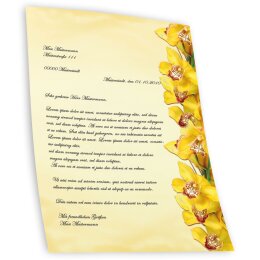 Motiv-Briefpapier-Sets Briefpapier mit Umschlag GELBE ORCHIDEEN