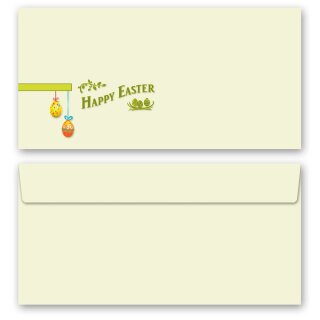Motiv-Briefumschläge Ostern, HAPPY EASTER 10 Briefumschläge (ohne Fenster) - DIN LANG (220x110 mm) | selbstklebend | Online bestellen! | Paper-Media