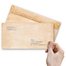 VINTAGE Briefumschläge Altes Papier Geschichte CLASSIC 10 Briefumschläge (ohne Fenster) Paper-Media DLOF-8340-10