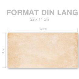 Briefumschläge VINTAGE - 10 Stück DIN LANG (ohne Fenster)