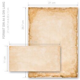 Briefpapier Set VINTAGE - 20-tlg. DL (ohne Fenster)