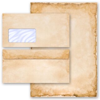 Briefpapier Set VINTAGE - 40-tlg. DL (mit Fenster)