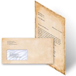 Briefpapier Set VINTAGE - 100-tlg. DL (mit Fenster)