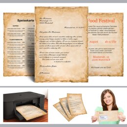 Briefpapier Set VINTAGE - 100-tlg. DL (mit Fenster)
