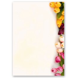 Briefpapier - Motiv BUNTE TULPEN | Blumen & Blüten Blumenmotiv | Hochwertiges Briefpapier einseitig bedruckt | Online bestellen! | Paper-Media