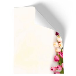 Briefpapier - Motiv BUNTE TULPEN | Blumen & Blüten | Hochwertiges DIN A4 Briefpapier - 100 Blatt | 90 g/m² | einseitig bedruckt | Online bestellen!