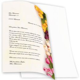 Briefpapier BUNTE TULPEN - DIN A4 Format 250 Blatt