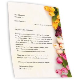 Briefpapier BUNTE TULPEN - DIN A4 Format 250 Blatt
