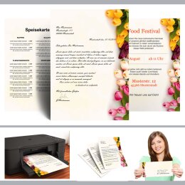Briefpapier BUNTE TULPEN - DIN A4 Format 250 Blatt