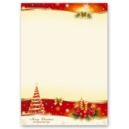 50 Blatt Weihnachts-Briefpapier Weihnachtliches Motivpapier Santa Claus A4 