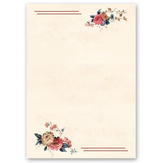 Briefpapier - Motiv BLUMENPOST | Blumen & Blüten | Hochwertiges DIN A4 Briefpapier - 50 Blatt | 90 g/m² | einseitig bedruckt | Online bestellen!
