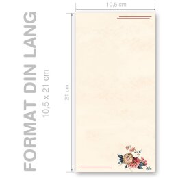 Briefpapier - Motiv BLUMENPOST | Blumen & Blüten | Hochwertiges DIN LANG Briefpapier - 100 Blatt | 90 g/m² | einseitig bedruckt | Online bestellen!