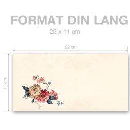 Briefumschläge BLUMENPOST - 10 Stück DIN LANG (ohne Fenster)
