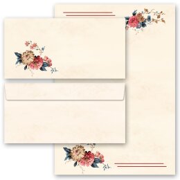 Briefpapier Set BLUMENPOST - 20-tlg. DL (ohne Fenster) Blumen & Blüten, Blumenmotiv, Paper-Media
