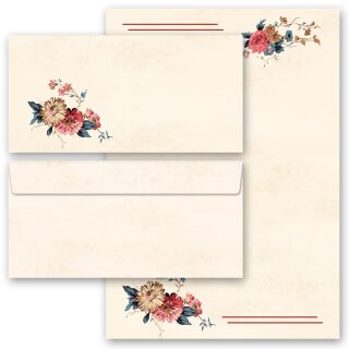 Briefpapier Set BLUMENPOST - 40-tlg. DL (ohne Fenster) Blumen & Blüten, Blumenmotiv, Paper-Media