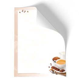Briefpapier - Motiv KAFFEE MIT MILCH | Essen & Trinken | Hochwertiges DIN A4 Briefpapier - 20 Blatt | 90 g/m² | einseitig bedruckt | Online bestellen!