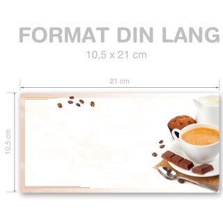 Briefpapier KAFFEE MIT MILCH - DIN LANG Format 100 Blatt