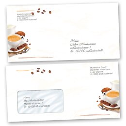 KAFFEE MIT MILCH Briefumschläge Einladung CLASSIC , DIN LANG (220x110 mm), BUC-8345