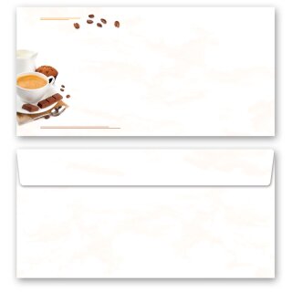 Briefumschläge KAFFEE MIT MILCH - 50 Stück DIN LANG (ohne Fenster) Essen & Trinken, Einladung, Paper-Media