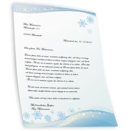 Briefpapier Wintermotiv SCHNEEFLOCKEN