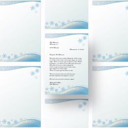 Briefpapier SCHNEEFLOCKEN - DIN A4 Format 100 Blatt