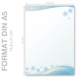 Briefpapier SCHNEEFLOCKEN - DIN A5 Format 100 Blatt