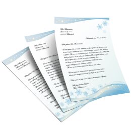 Briefpapier SCHNEEFLOCKEN - DIN A5 Format 100 Blatt