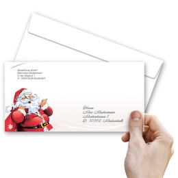 BRIEF AN DEN WEIHNACHTSMANN Briefumschläge Weihnachtsmotiv, Weinachtsbriefumschläge CLASSIC 10 Briefumschläge, 10 Briefumschläge (ohne Fenster), DIN LANG (220x110 mm), DLOF-8347-10
