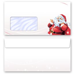 Briefumschläge BRIEF AN DEN WEIHNACHTSMANN - 10 Stück DIN LANG (mit Fenster) Weihnachten, Weinachtsbriefumschläge, Paper-Media