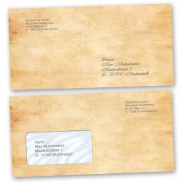 Motiv-Briefumschläge Antik & History, PERGAMENT 10 Briefumschläge (ohne Fenster) - DIN LANG (220x110 mm) | selbstklebend | Online bestellen! | Paper-Media