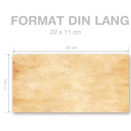 Briefumschläge PERGAMENT - 10 Stück DIN LANG (ohne Fenster)