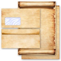 Motiv-Briefpapier Set PERGAMENT - 200-tlg. DL (mit Fenster) Antik & History, Altes Papier, Paper-Media