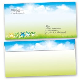 Motiv-Briefumschläge Ostern, OSTERGARTEN 50 Briefumschläge (ohne Fenster) - DIN LANG (220x110 mm) | selbstklebend | Online bestellen! | Paper-Media