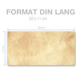 Briefumschläge ANTIK - 50 Stück DIN LANG (ohne Fenster)
