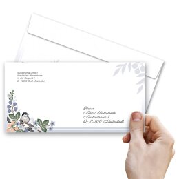 FRÜHLINGSZWEIGE Briefumschläge Frühlingsmotiv CLASSIC 10 Briefumschläge (ohne Fenster), DIN LANG (220x110 mm), DLOF-8351-10
