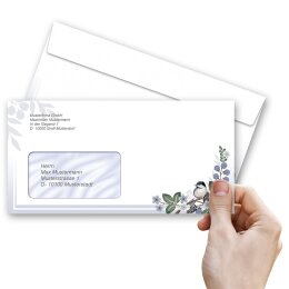 FRÜHLINGSZWEIGE Briefumschläge Frühlingsmotiv CLASSIC 10 Briefumschläge (mit Fenster), DIN LANG (220x110 mm), DLMF-8351-10