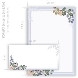 Briefpapier Set FRÜHLINGSZWEIGE - 20-tlg. DL (ohne Fenster)