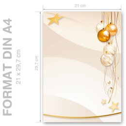 FROHE FESTTAGE Briefpapier Weihnachtspapier CLASSIC 250 Blatt Briefpapier, DIN A4 (210x297 mm), A4C-8326-250
