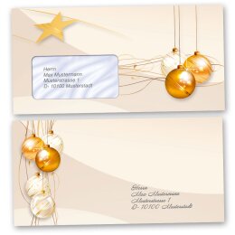 Briefumschläge Weihnachten, FROHE FESTTAGE 10 Briefumschläge (mit Fenster) - DIN LANG (220x110 mm) | selbstklebend | Online bestellen! | Paper-Media