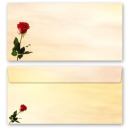Briefumschläge BACCARA ROSEN - 10 Stück DIN LANG (ohne Fenster) Blumen & Blüten, Liebe & Hochzeit, Rosenmotiv, Paper-Media